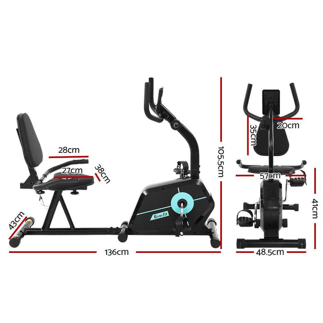 NNEDSZ Magnetic Recumbent Exercise Bike Fitness Cycle Trainer Gym Equipment-1
