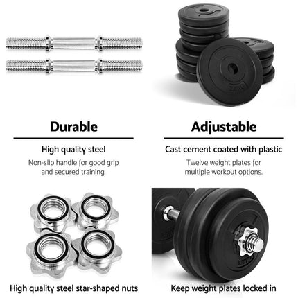 NNEDSZ 30kg Dumbbell Set Weight Plates Dumbbells Lifting Bench-4