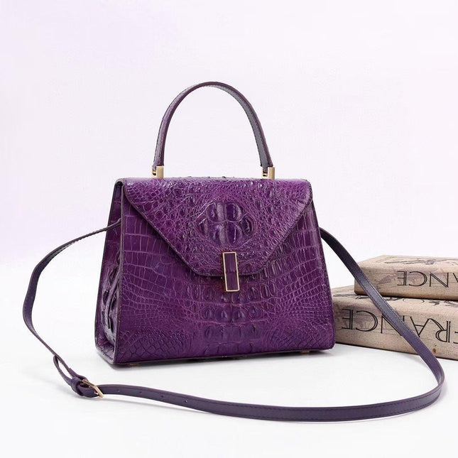 Genuine Crocodile Skin Bone Leather Top Handle Bags-1