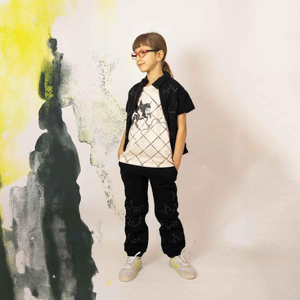 Hand-Painted Off-White T-Shirt with Unicorn