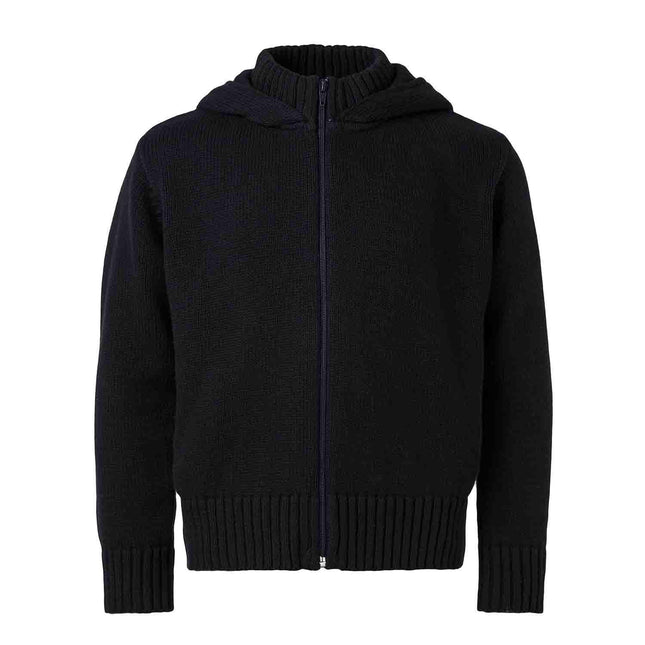 Black Knitted Kids Hoodie with Orangutan