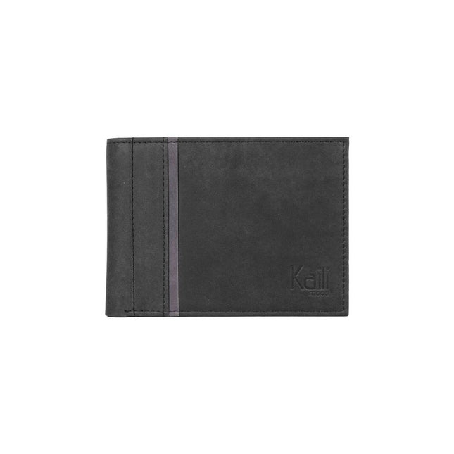 K12220AF | Portafogli Uomo in Vera Pelle pieno fiore, Naked. Colore Nero. Protezione RFID. Dimensioni da chiuso: cm 11,5 x 8,3 x 2. Confezione: Scatola regalo fondo/coperchio