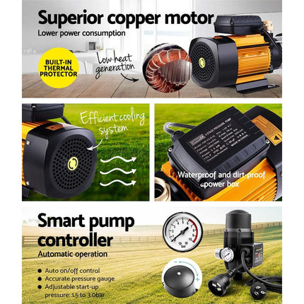 NNEDSZ 2500W Multi Stage Water Pump Pressure Rain Tank Farm House Irrigation-3