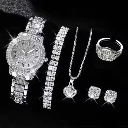 NNEOBA Roman Dial Women's Luxury Quartz Watch Set-2