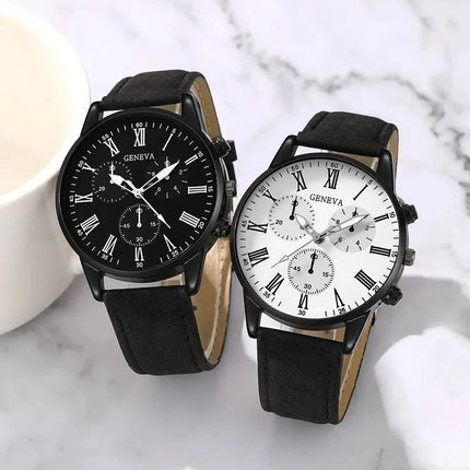 NNEOBA Couple Leather Quartz Watches Set-4