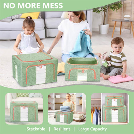 NNEDSZ 100L Cloth Storage Box Closet Organizer Storage Bags Clothes Storage Bags Wardrobe Organizer Idea GREEN-1