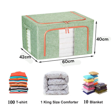 NNEDSZ 100L Cloth Storage Box Closet Organizer Storage Bags Clothes Storage Bags Wardrobe Organizer Idea GREEN-3