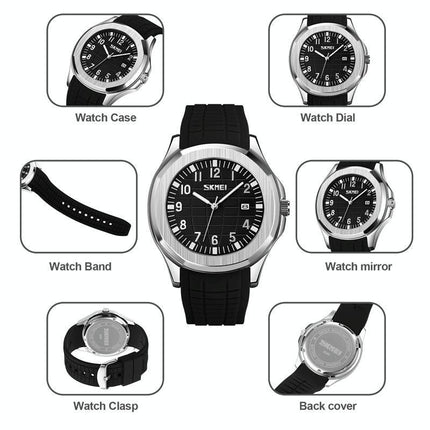 NNEDSZ Waterproof Men Multifunctional Outdoor Watch - Black Belt Black Noodles-4