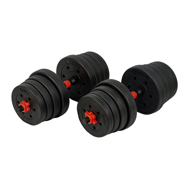 NNEDSZ 30kg Adjustable Rubber Dumbbell Set Barbell Home GYM Exercise Weights
