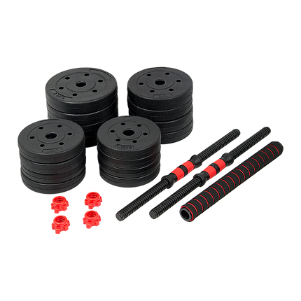 NNEDSZ 30kg Adjustable Rubber Dumbbell Set Barbell Home GYM Exercise Weights