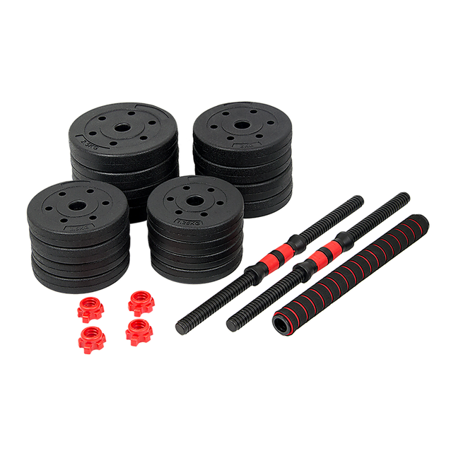 NNEDSZ 30kg Adjustable Rubber Dumbbell Set Barbell Home GYM Exercise Weights