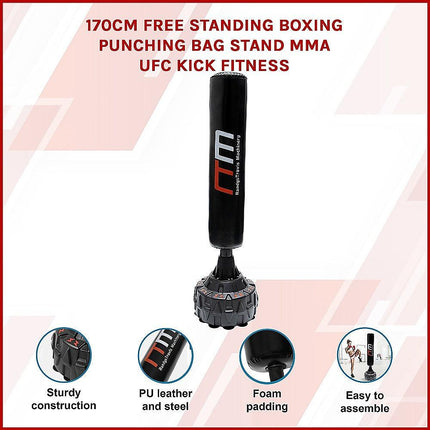 NNEDSZ 170cm Free Standing Boxing Punching Bag Stand MMA UFC Kick Fitness