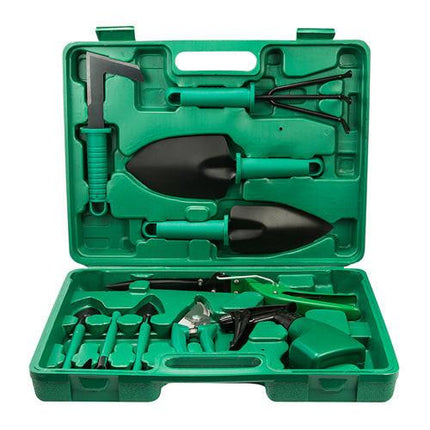 NNEDSZ YL/L10 Green 10-Piece Floral Gardening Tool Set with Carrying Case - Durable and Stylish-0
