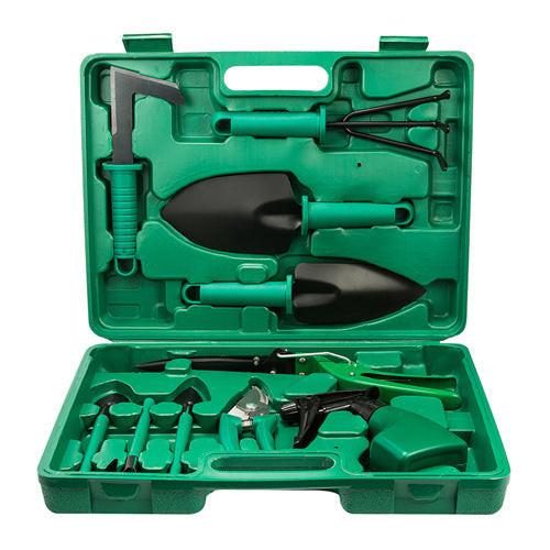 NNEDSZ YL/L10 Green 10-Piece Floral Gardening Tool Set with Carrying Case - Durable and Stylish-0