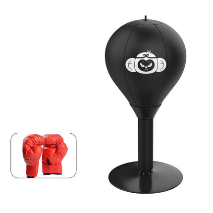 NNEDSZ Adjustable Desktop Punching Speed Ball - Durable PU Leather, Stable Base (Monkey pattern and  Kids Boxing Gloves)-0