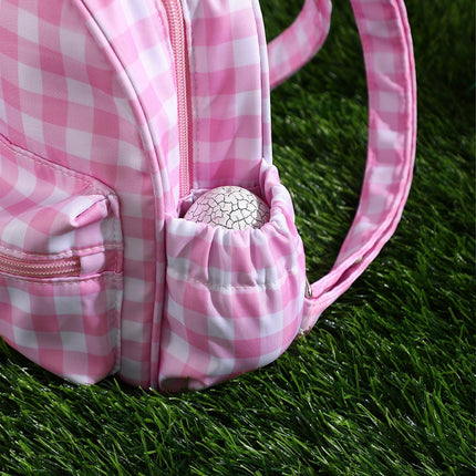 NNEDSZ Khaki Kids Bunny Ear Gingham Backpack - Cute Mini Bag for Girls-4