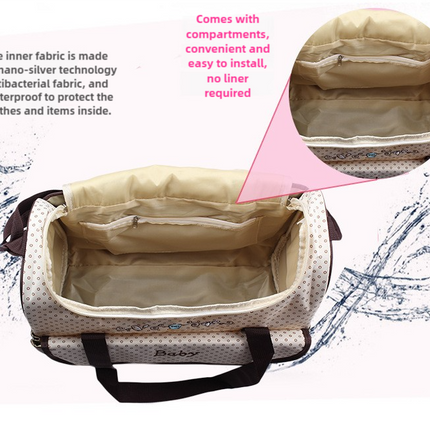 NNEDSZ Coffee 5-Piece Mommy Bag Set - Large Capacity Diaper Bags for Baby Travel, Tote and Shoulder Bags with Insulated Bottle Holder and Snack Bag-1