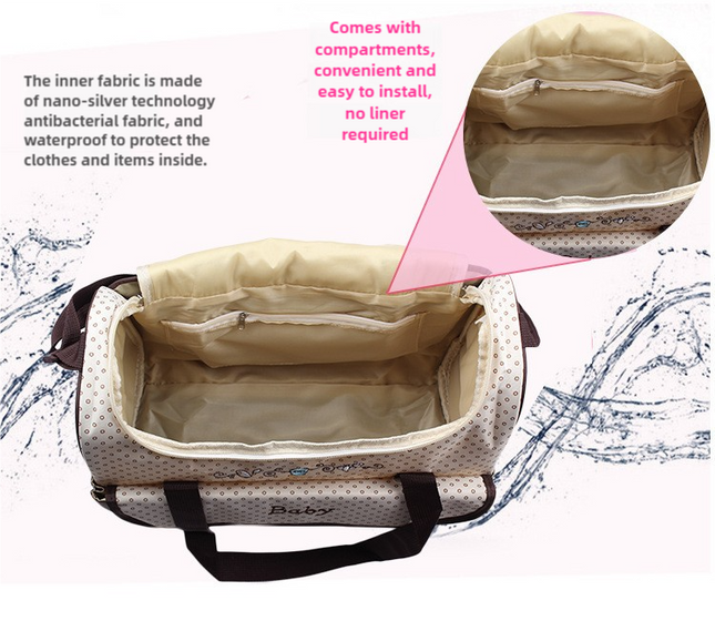 NNEDSZ Coffee 5-Piece Mommy Bag Set - Large Capacity Diaper Bags for Baby Travel, Tote and Shoulder Bags with Insulated Bottle Holder and Snack Bag-1