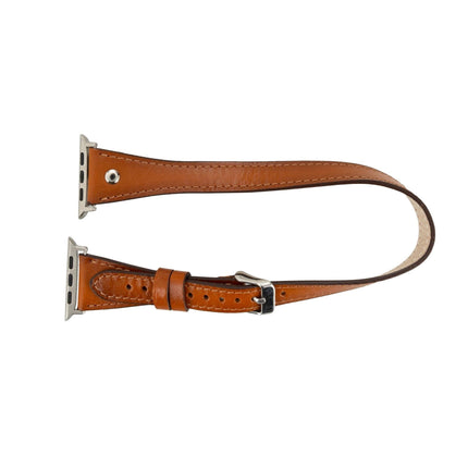 Basin Double Tour Leather Bands for Apple Watch 9, Ultra 2 and SE