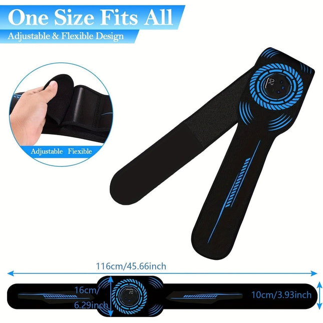 USB Rechargeable Ab Massage Belt – 6 Modes(Black)-1