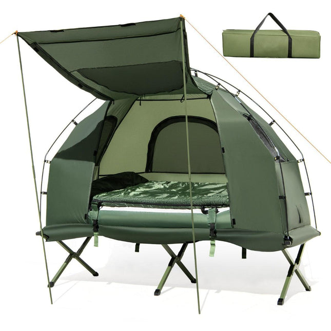 NNECW 1-Person Camping Tent Cot with Air Mattress and Carry Bag for Picnic, Trip-1