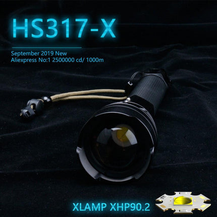 250000cd 1000m XHP90.2 most powerful led flashlight usb Zoom Tactical torch