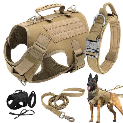 Nylon Tactical Dog Harness, Collar & Leash