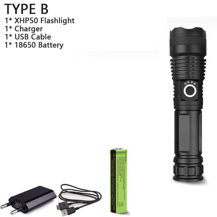 250000cd 1000m XHP90.2 most powerful led flashlight usb Zoom Tactical torch