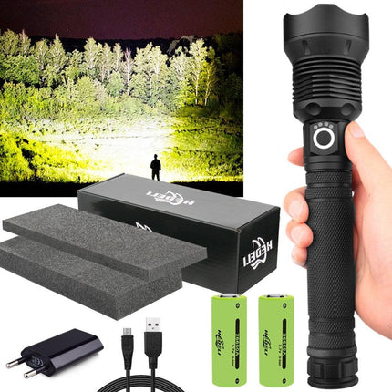 250000cd 1000m XHP90.2 most powerful led flashlight usb Zoom Tactical torch