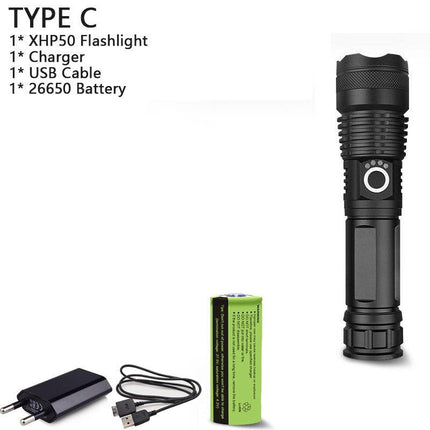 250000cd 1000m XHP90.2 most powerful led flashlight usb Zoom Tactical torch