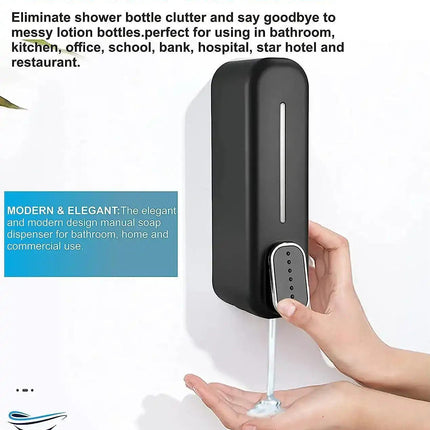 350 ml Wall Mounted Black manual Soap Dispenser
