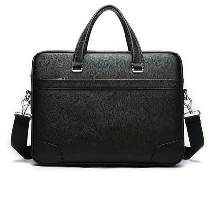Men's Genuine Leather Laptop Briefcase Messenger Busienss Bags-0