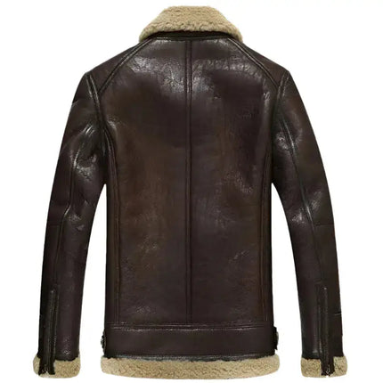 Men’s Short Shearling B-3 Flight Jacket – Lambskin Fur Coat
