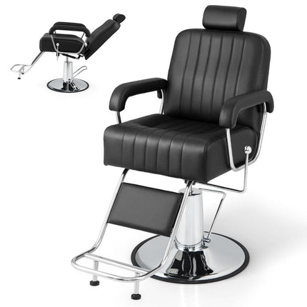 NNECW 360° Swivel Salon Chair with Adjustable Headrest-1