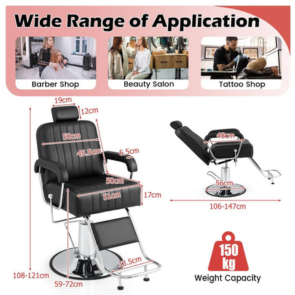 NNECW 360° Swivel Salon Chair with Adjustable Headrest-2