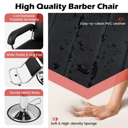 NNECW 360° Swivel Salon Chair with Adjustable Headrest-4