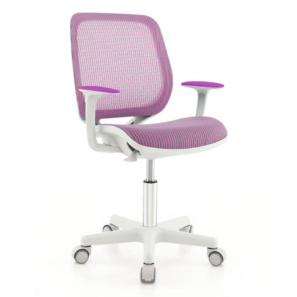 NNECW Kids Swivel Mesh Children Computer Chair with Adjustable Height-purple-1